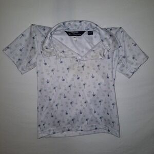 Ben Sherman Short Sleeve Polo Shirt Toddler Boys 24M 2T White Palm Tree Print